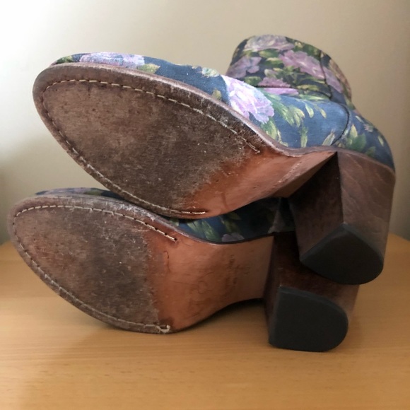 Rag and Bone nubuk suede floral print booties - Picture 4 of 5